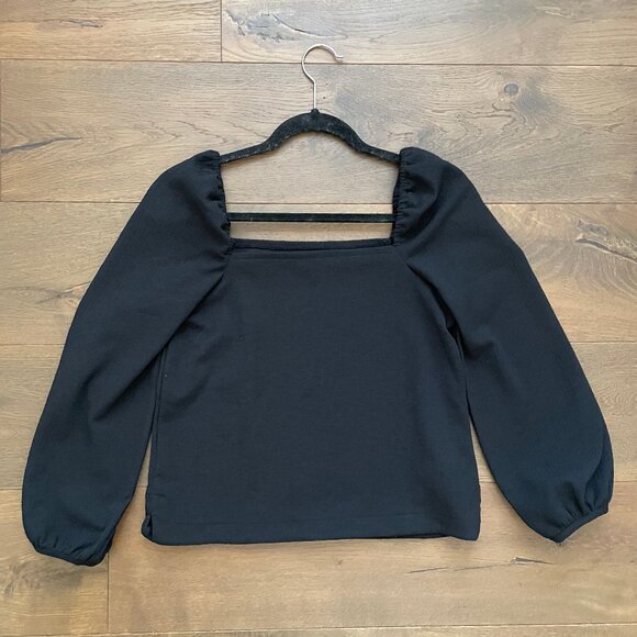 Madewell Crepe Square-Neck Puff-Sleeve Top Size XS - Picture 3 of 6